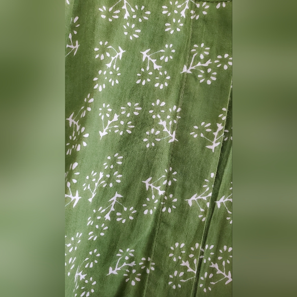 JULIA AMORY GREEN COTTON JA SHIRT DRESS LARGE EXCELLENT - Picture 4 of 9